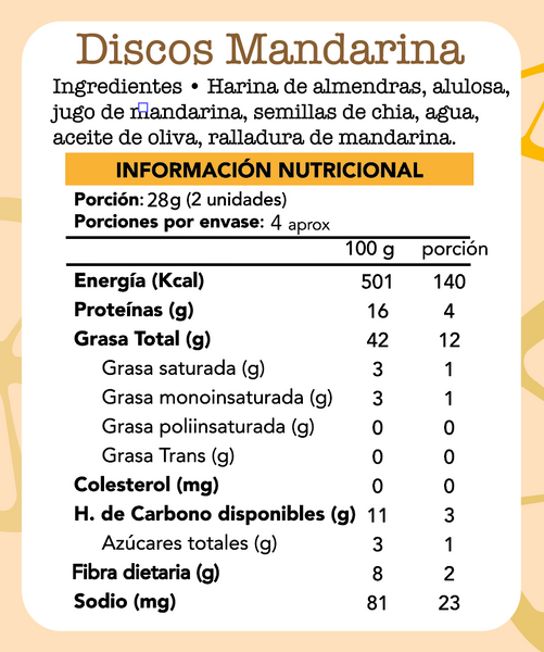 Discos de Mandarina 120 grs.