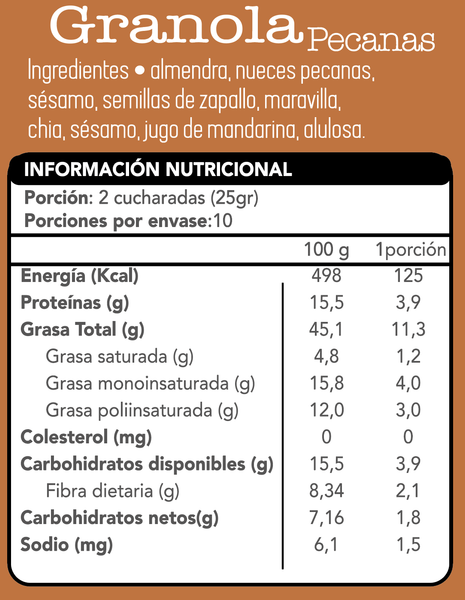 Granola Pecana 250 grs.